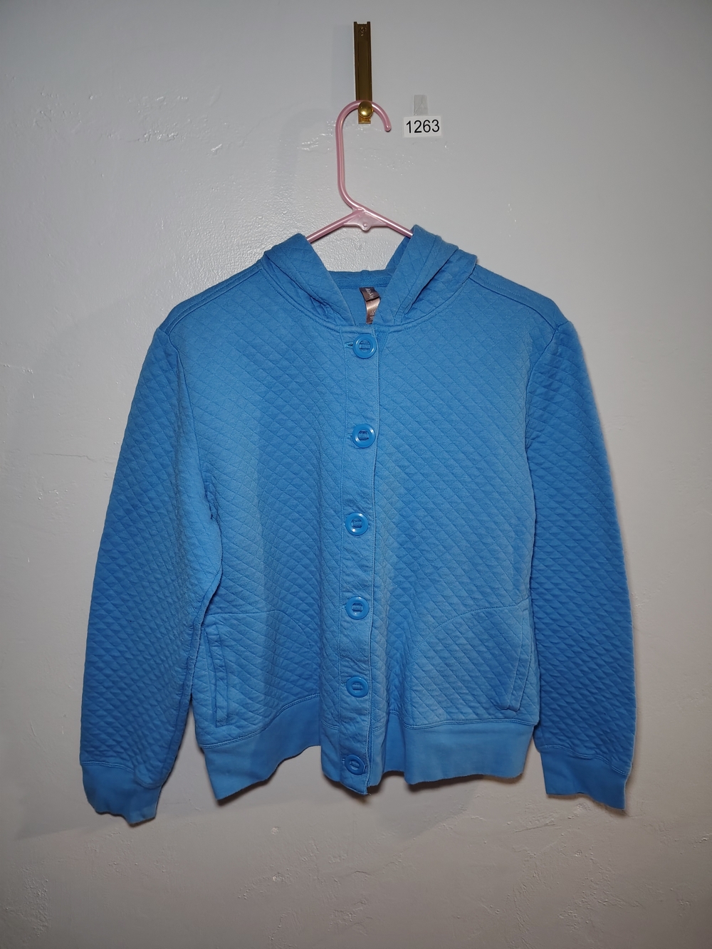 White Stag Quilted Hooded Button-Up Jacket - Sky Blue